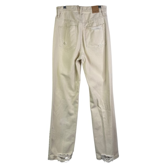 WE THE FREE CRVY Straight Shooter Jean Ivory 28 Free People Boho Distressed - Picture 10 of 16